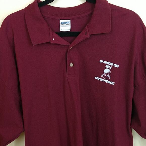 Drinking Team Golfing Problem Polo size 2XL - Picture 1 of 6